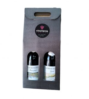 estuche de carton para dos botellas
